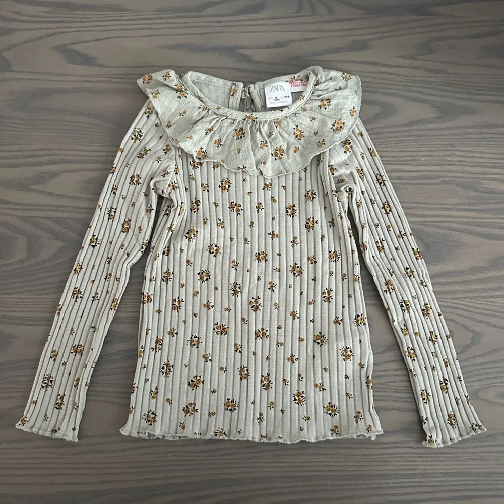 ZARA GIRLS RUFFLED FLORAL MATCHING SET